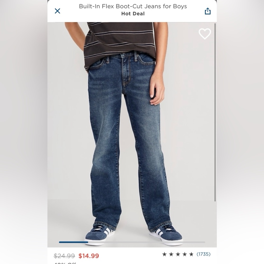 Boys Old Navy Built-In Flex Boot Cut Jeans size 7